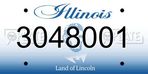 3048001 Illinois License Plate