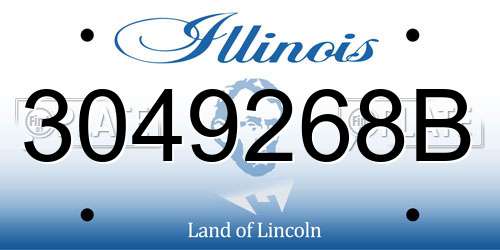 3049268B Illinois License Plate