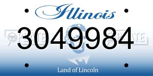 3049984 Illinois License Plate