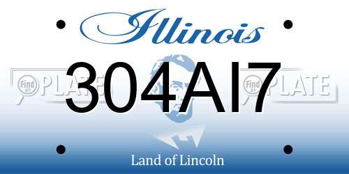 304AI7 Illinois License Plate