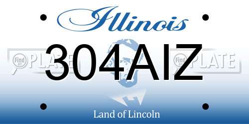 304AIZ Illinois License Plate