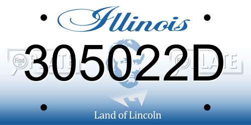 305022D Illinois License Plate