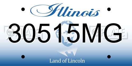 30515MG Illinois License Plate