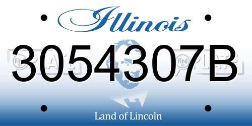 3054307B Illinois License Plate