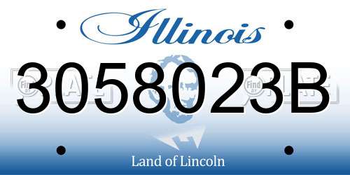 3058023B Illinois License Plate