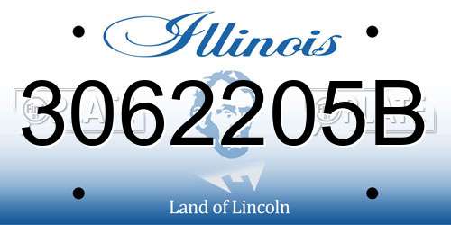 3062205B Illinois License Plate