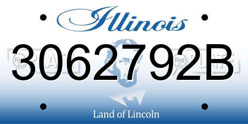 3062792B Illinois License Plate