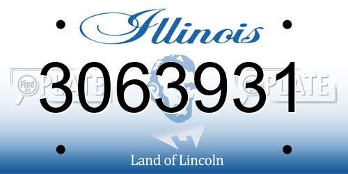 3063931 Illinois License Plate