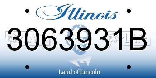 3063931B Illinois License Plate