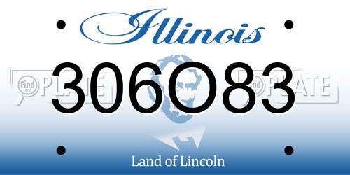 306O83 Illinois License Plate