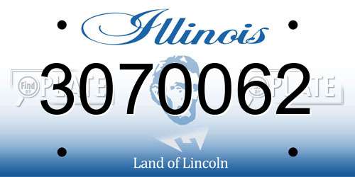 3070062 Illinois License Plate