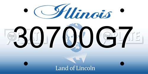 30700G7 Illinois License Plate
