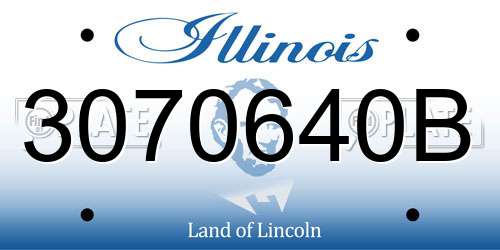 3070640B Illinois License Plate