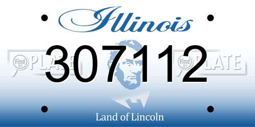 307112 Illinois License Plate