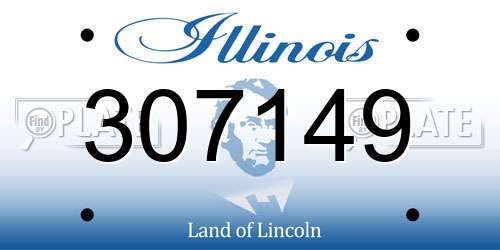 307149 Illinois License Plate