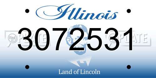 3072531 Illinois License Plate