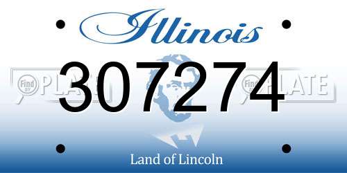 307274 Illinois License Plate