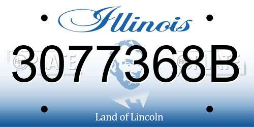 3077368B Illinois License Plate