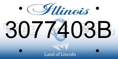 3077403B Illinois License Plate