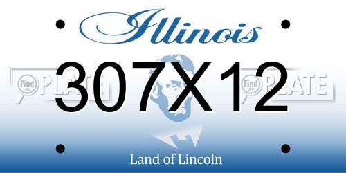 307X12 Illinois License Plate