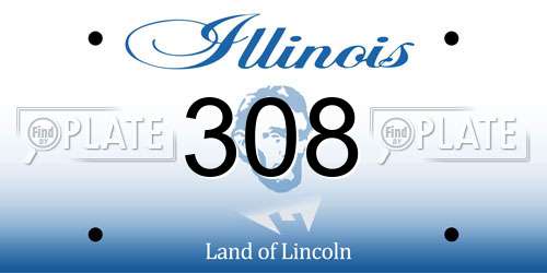 308 Illinois License Plate