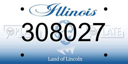 308027 Illinois License Plate