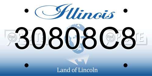 30808C8 Illinois License Plate
