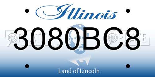 3080BC8 Illinois License Plate