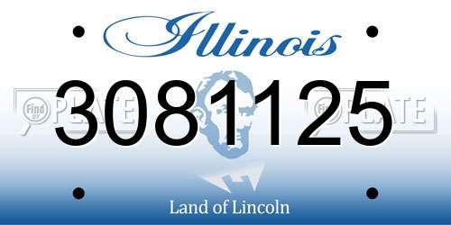 3081125 Illinois License Plate