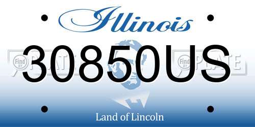 30850US Illinois License Plate