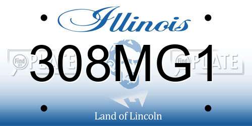 308MG1 Illinois License Plate