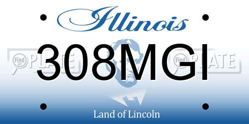 308MGI Illinois License Plate