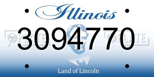 3094770 Illinois License Plate
