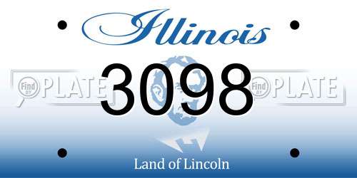 3098 Illinois License Plate