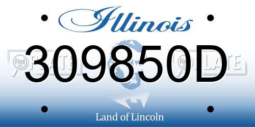 309850D Illinois License Plate