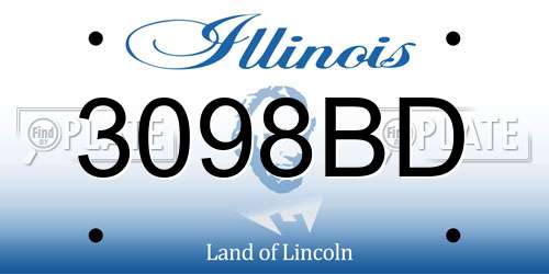 3098BD Illinois License Plate