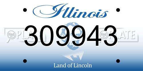 309943 Illinois License Plate
