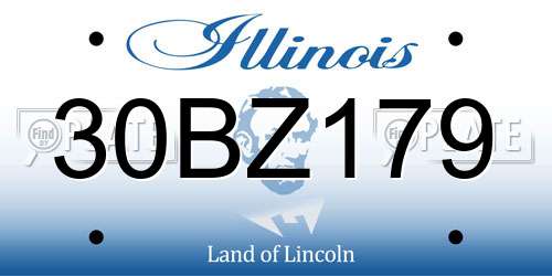 30BZ179 Illinois License Plate