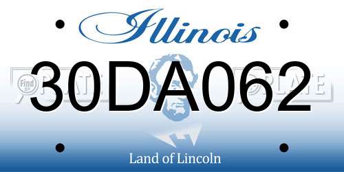 30DA062 Illinois License Plate