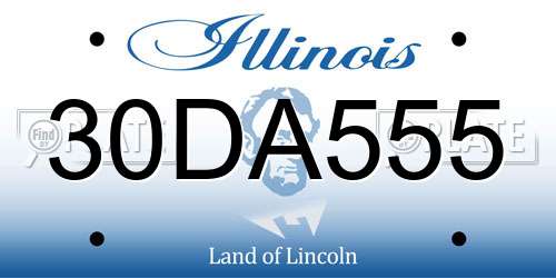 30DA555 Illinois License Plate