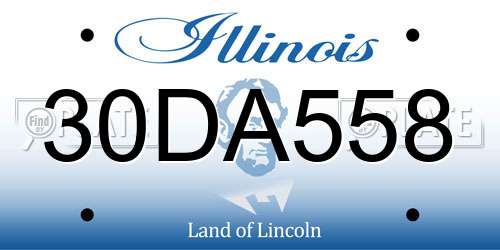 30DA558 Illinois License Plate