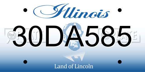 30DA585 Illinois License Plate