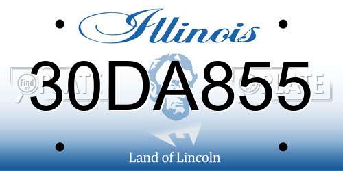 30DA855 Illinois License Plate