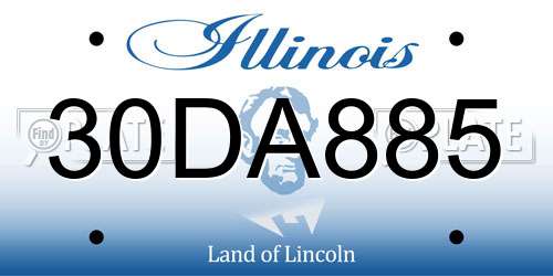30DA885 Illinois License Plate