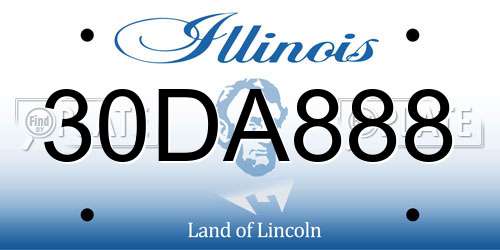 30DA888 Illinois License Plate