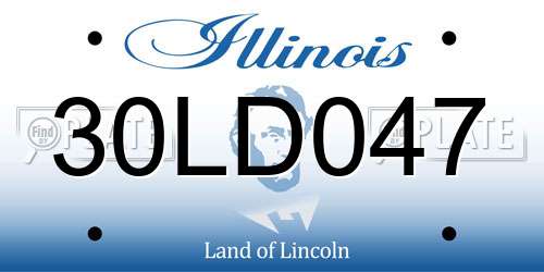 30LD047 Illinois License Plate