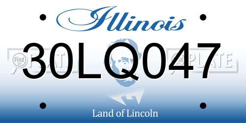 30LQ047 Illinois License Plate