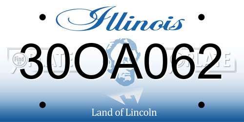 30OA062 Illinois License Plate