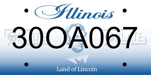 30OA067 Illinois License Plate