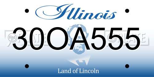 30OA555 Illinois License Plate